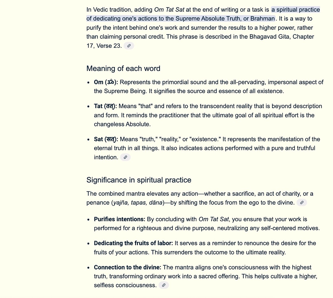 Click to know the meaning of Om Tat Sat